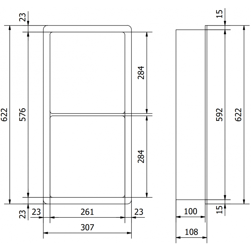 Mexen X-Wall-K recessed shelf made of conglomerate 62.2 x 30.7 cm, white - 1900623010