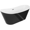 Mexen Montana freestanding bathtub 150 x 75 cm, white/black, brushed gun gray overflow - 52011507575-66