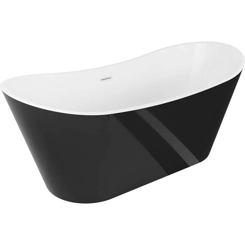 Mexen Montana freestanding bathtub 67 x 31 inches, white/black, white overflow - 52011708075-20
