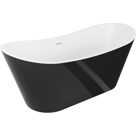Mexen Montana freestanding bathtub 67 x 31 inches, white/black, white overflow - 52011708075-20