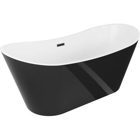 Mexen Montana free-standing bathtub 170 x 80 cm, white/black, black overflow - 52011708075-70