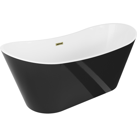 Mexen Montana freestanding bathtub 180 x 80 cm, white/black, gold overflow - 52011808075-50
