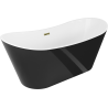 Mexen Montana freestanding bath 180 x 80 cm, white/black, gold overflow - 52011808075-50