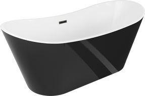 Mexen Montana freestanding bathtub 180 x 80 cm, white/black, black overflow - 52011808075-70