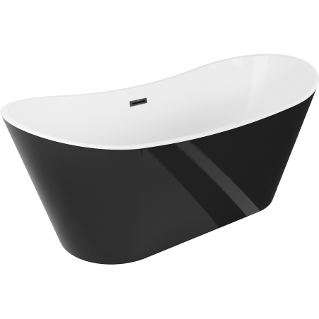Mexen Montana free-standing bathtub 180 x 90 cm, white/black, black overflow - 52011809075-70