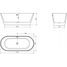 Mexen Flavia freestanding bathtub 170 x 75 cm, white, drain with overflow - 54031708000-50