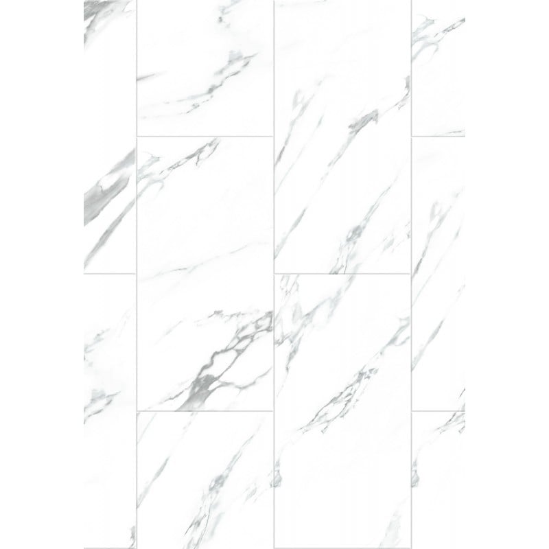 Mexen Glacier White vinyl panels 610 x 305 mm SPC 6.5 mm, IXPE 1.5 mm, 4 V-Groove, Jazz White - F1151-0610-305-505-4V1-90