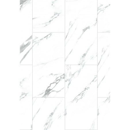 Mexen Glacier White vinyl panels 610 x 305 mm SPC 6.5 mm, IXPE 1.5 mm, 4 V-Groove, Jazz White - F1151-0610-305-505-4V1-90