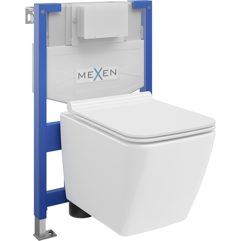 Mexen concealed WC set Fenix XS-F with Vega WC bowl and soft-close seat, white gloss - 68030654000