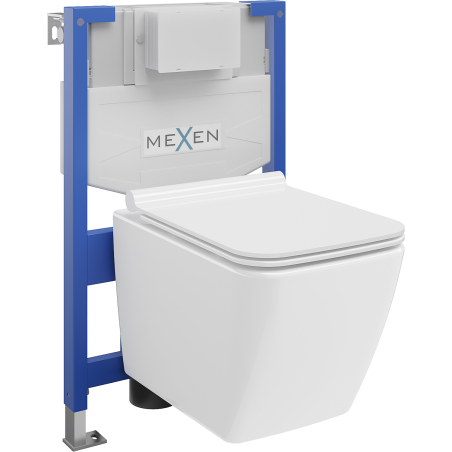 Mexen concealed WC set Fenix XS-F with Vega WC bowl and soft-close seat, white gloss - 68030654000