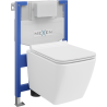 Mexen flush-mount Felix XS-F toilet frame and bowl set Vega and soft close toilet seat set, White - 68030654000
