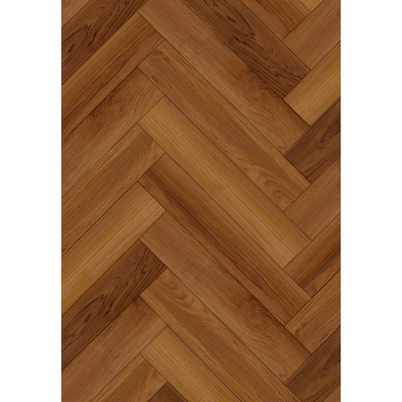 Mexen Lubbock vinyl panels herringbone 635 x 127 mm SPC 6.5 mm, IPEX 1.5 mm underlay, 4 V-Fuga, Teak- F1186-0635-127-505-4V1-08