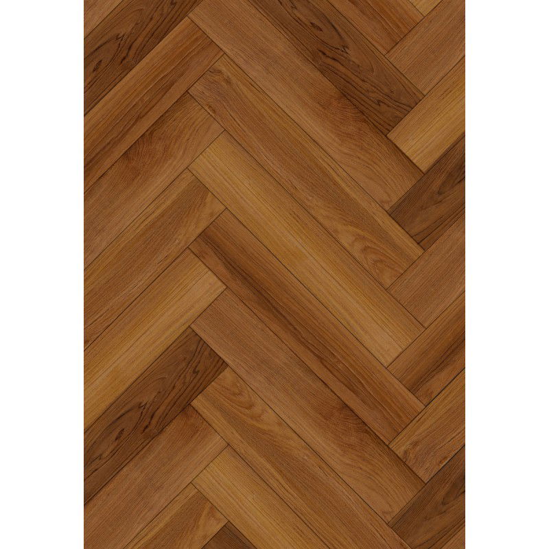 Mexen Lubbock  vinyl panels herringbone 635 x 127 mm SPC 6.5 mm, IPEX underlay 1.5 mm, 4 V-Groove, Teak