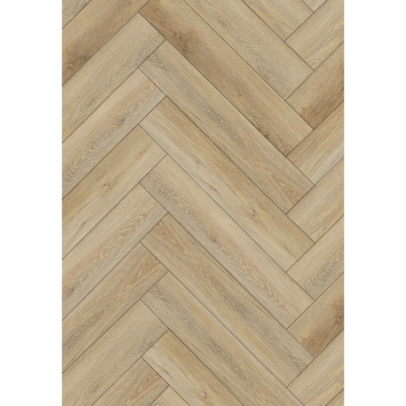 Mexen Worcester  herringbone vinyl panels 635 x 127 mm SPC 6.5 mm, IPEX 1.5 mm underlay, 4 V-Groove, Oak