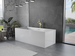 Mexen Vigo freestanding bathtub 178.5 x 80 cm, white, gold overflow - 51251788000-50