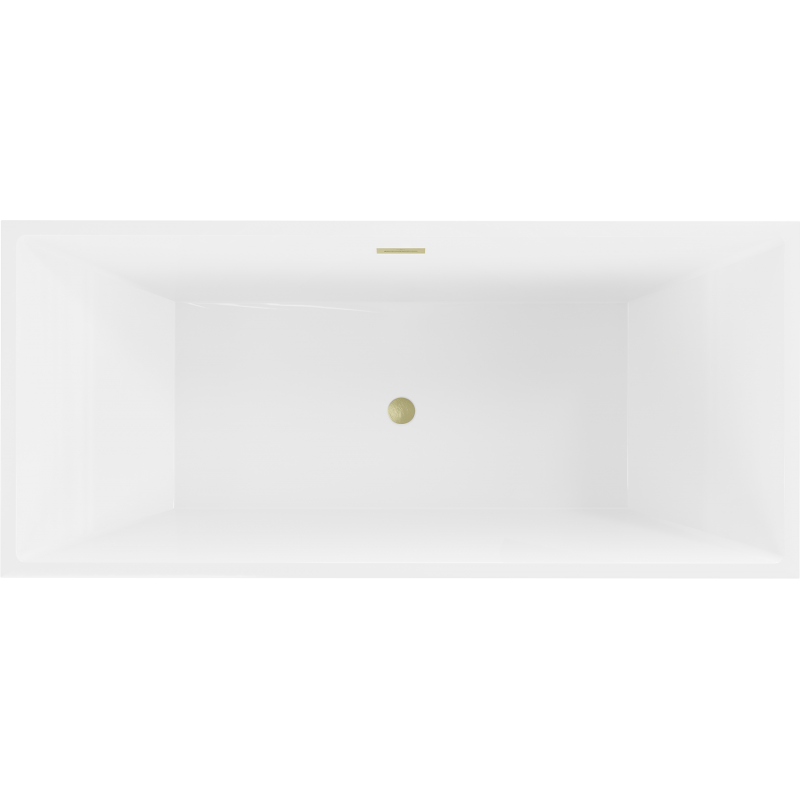 Mexen Vigo freestanding bath 178.5 x 80 cm, white, brushed gold overflow - 51251788000-55