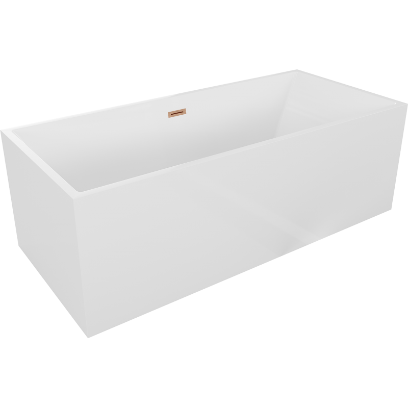 Mexen Vigo free-standing bathtub 178.5 x 80 cm, white, brushed copper overflow - 51251788000-65