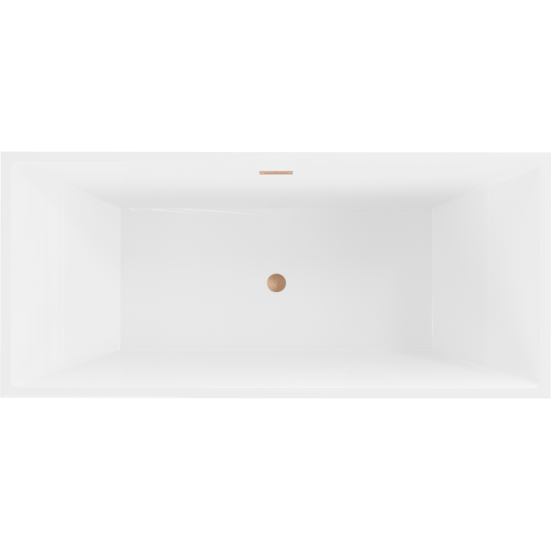 Mexen Vigo free-standing bathtub 178.5 x 80 cm, white, brushed copper overflow - 51251788000-65