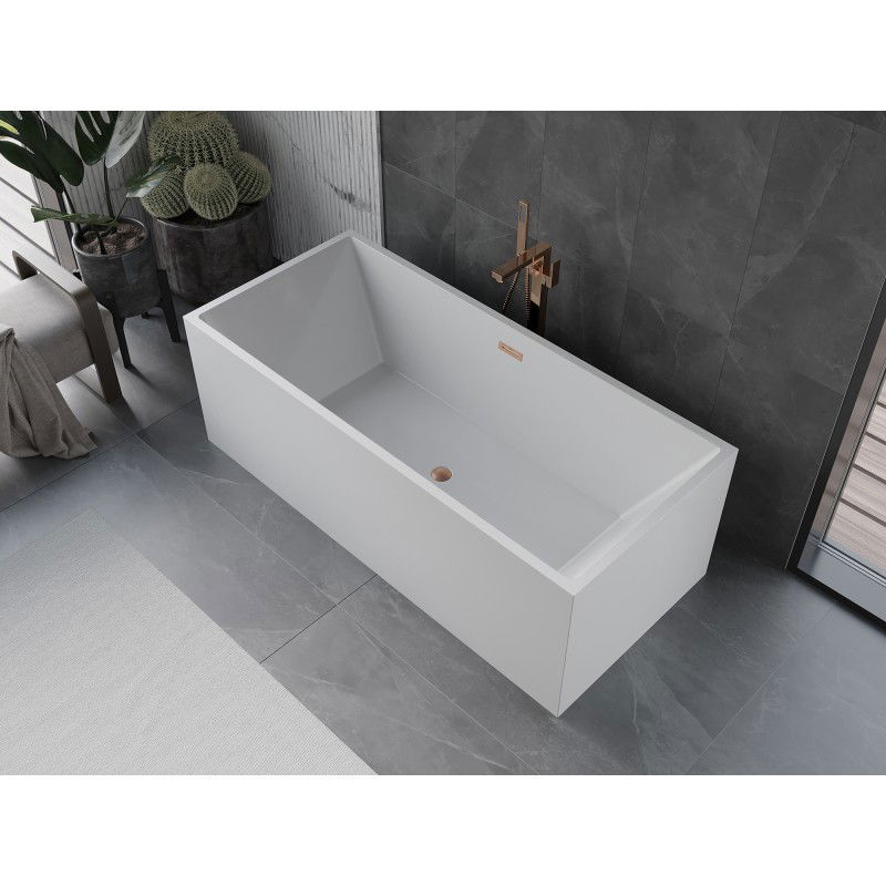 Mexen Vigo free-standing bathtub 178.5 x 80 cm, white, brushed copper overflow - 51251788000-65