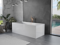 Mexen Vigo freestanding bathtub 178.5 x 80 cm, white, brushed copper overflow - 51251788000-65