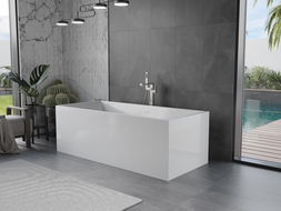 Mexen Vigo freestanding bath 178.5 x 80 cm, white, brushed nickel overflow - 51251788000-97
