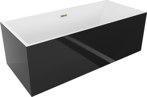 Mexen Vigo freestanding bath 178.5 x 80 cm, white/black, overflow gold - 51251788075-50