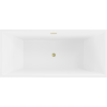 Mexen Vigo freestanding bathtub 178.5 x 80 cm, white/black, brushed gold overflow - 51251788075-55