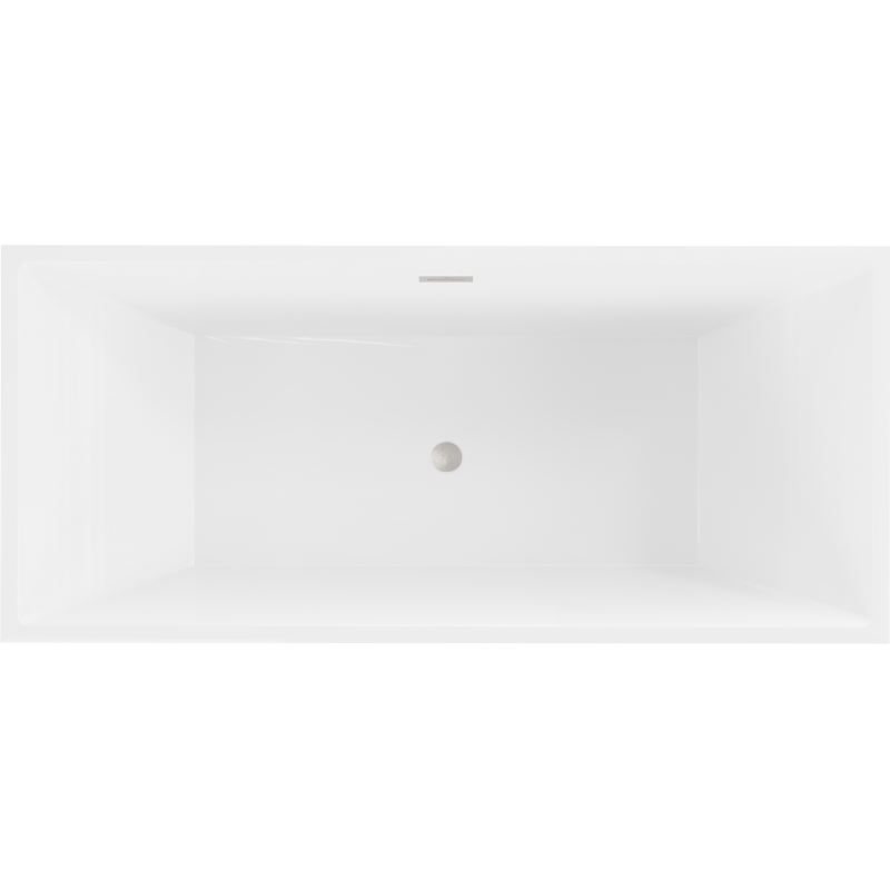 Mexen Vigo freestanding bath 178.5 x 80 cm, white/black, brushed nickel overflow - 51251788075-97