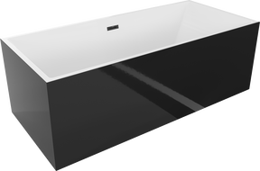 Mexen Vigo freestanding bath 178.5 x 80 cm, white/black, black overflow - 51251788075-70