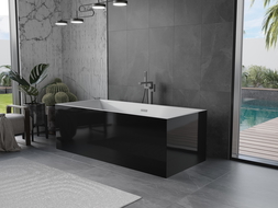 Mexen Vigo freestanding bathtub 178.5 x 80 cm, white/black, overflow gun metal - 51251788075-95