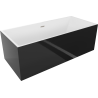 Mexen Vigo freestanding bathtub 178.5 x 80 cm, white/black, brushed nickel overflow - 51251788075-97