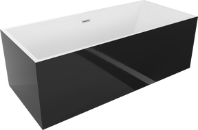 Mexen Vigo freestanding bath 178.5 x 80 cm, white/black, brushed nickel overflow - 51251788075-97