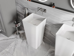 Mexen Adora freestanding washbasin made of conglomerate 45 x 45 cm, white matte - 26564500