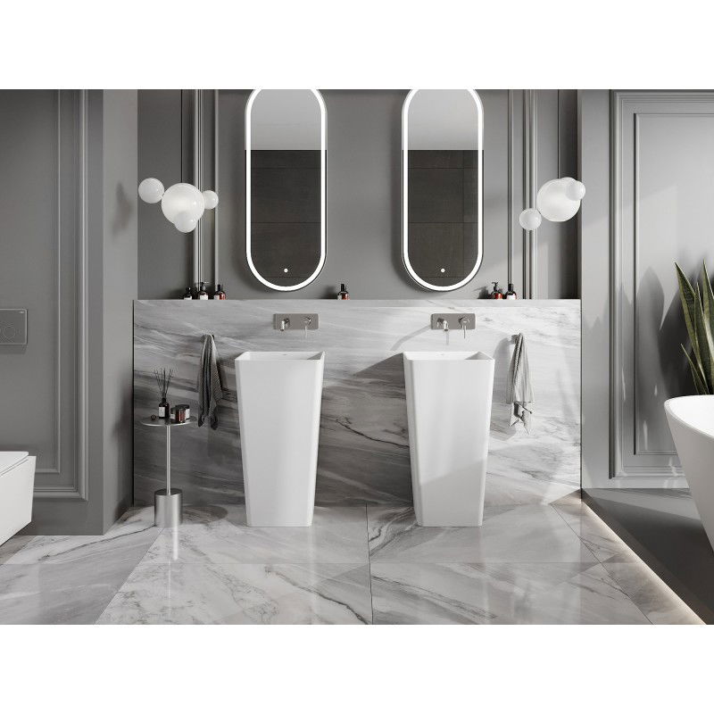 Mexen Adora freestanding washbasin made of conglomerate 45 x 45 cm, white matte - 26564500