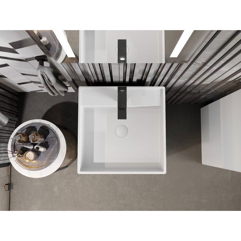 Mexen Belen freestanding basin made of conglomerate 45 x 45 cm, matte white - 26604500