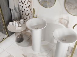 Mexen Leta freestanding basin made of conglomerate 45 x 45 cm, white matte - 26574500