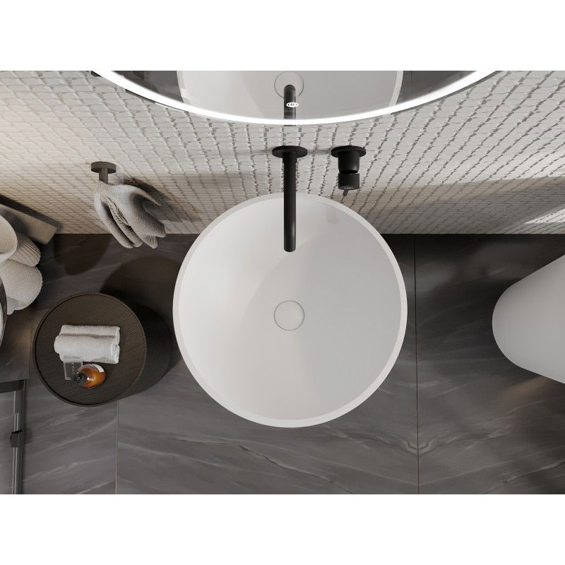 Mexen Nilda freestanding washbasin made of conglomerate 52 x 52 cm, white matte - 26555200