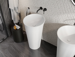 Mexen Nilda freestanding sink made of conglomerate 52 x 52 cm, matte white - 26555200