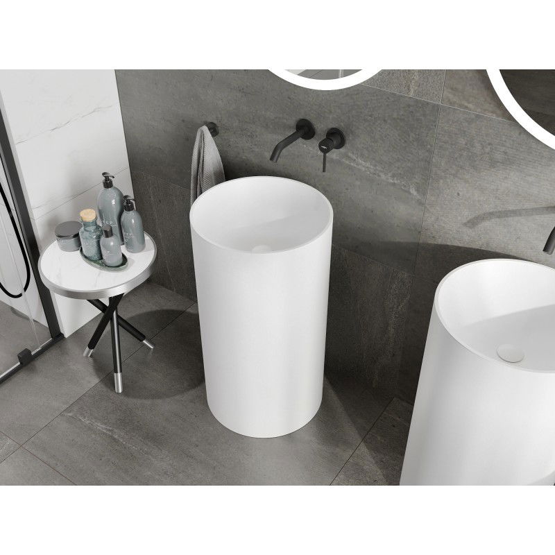 Mexen Ajax-01 freestanding washbasin made of conglomerate 45 x 45 cm, white matt - 26504500