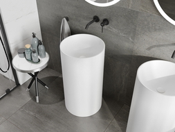 Mexen Ajax-01 freestanding washbasin made of conglomerate 45 x 45 cm, matte white - 26504500