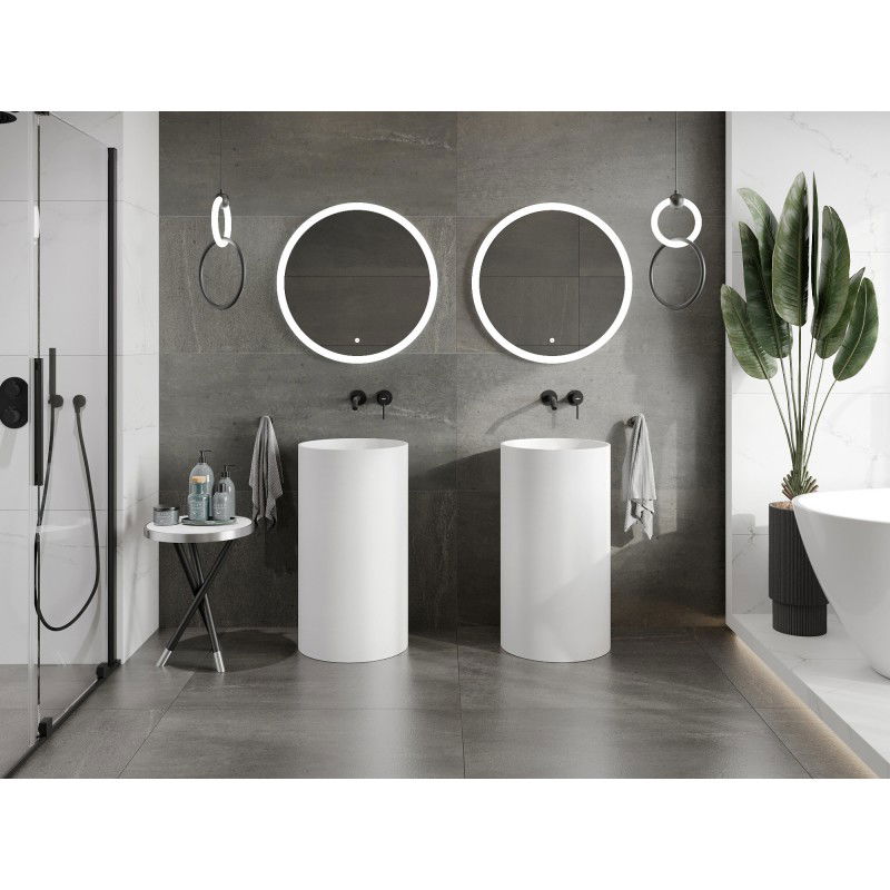 Mexen Ajax-01 freestanding washbasin made of conglomerate 45 x 45 cm, white matt - 26504500