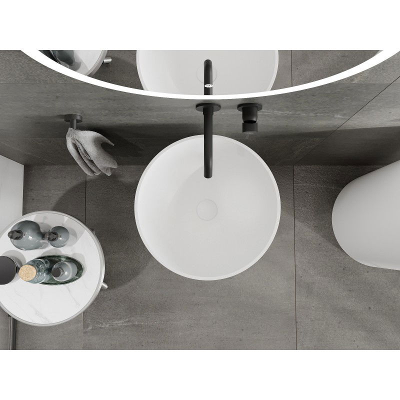 Mexen Ajax-01 freestanding washbasin made of conglomerate 45 x 45 cm, white matt - 26504500