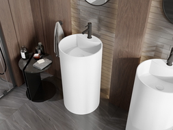 Mexen Ajax-02 freestanding washbasin made of conglomerate 45 x 45 cm, matte white - 26514500