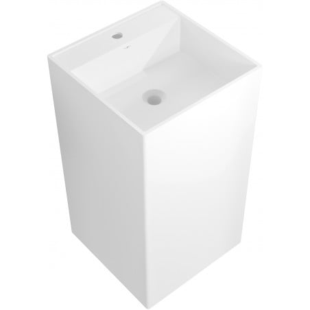 Mexen Belen freestanding conglomerate washbasin 45 x 45 cm, matte white - 26604500