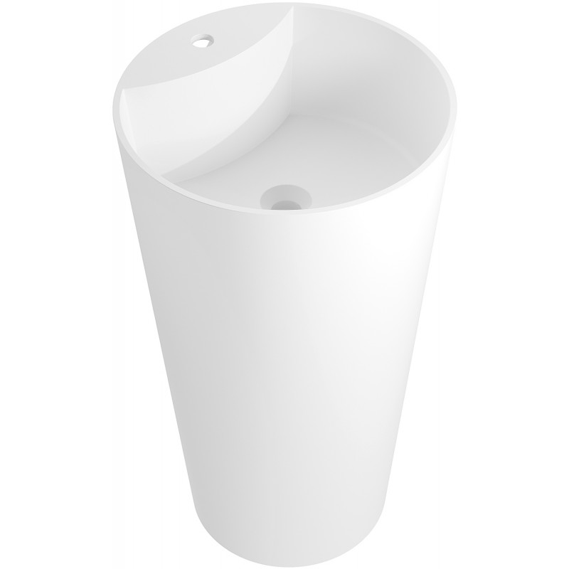 Mexen Onyx-02 freestanding washbasin made of conglomerate 45 x 45 cm, white matte - 26544500