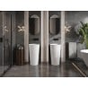Mexen Onyx-03 freestanding washbasin made of conglomerate 45 x 45 cm, white matte - 26534500