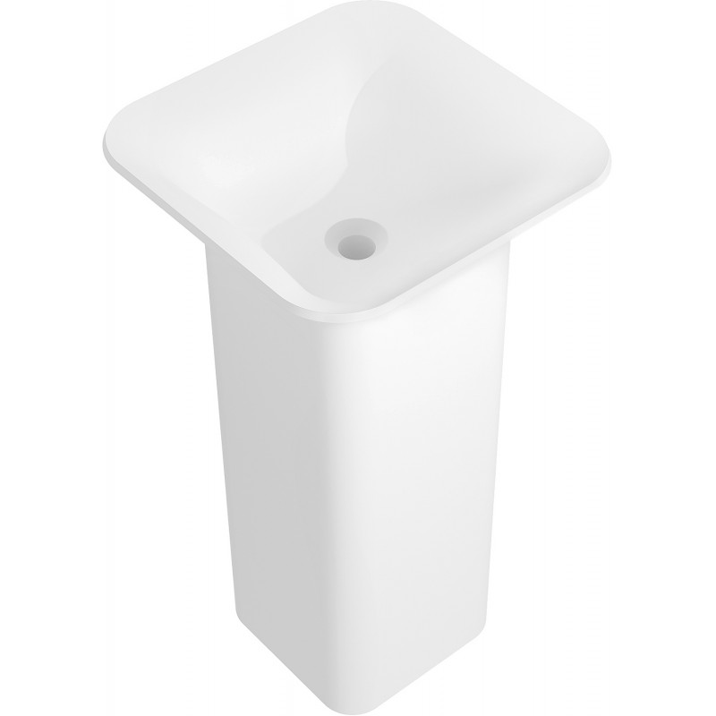 Mexen Ria freestanding washbasin made of conglomerate 45 x 45 cm, white matte - 26584500