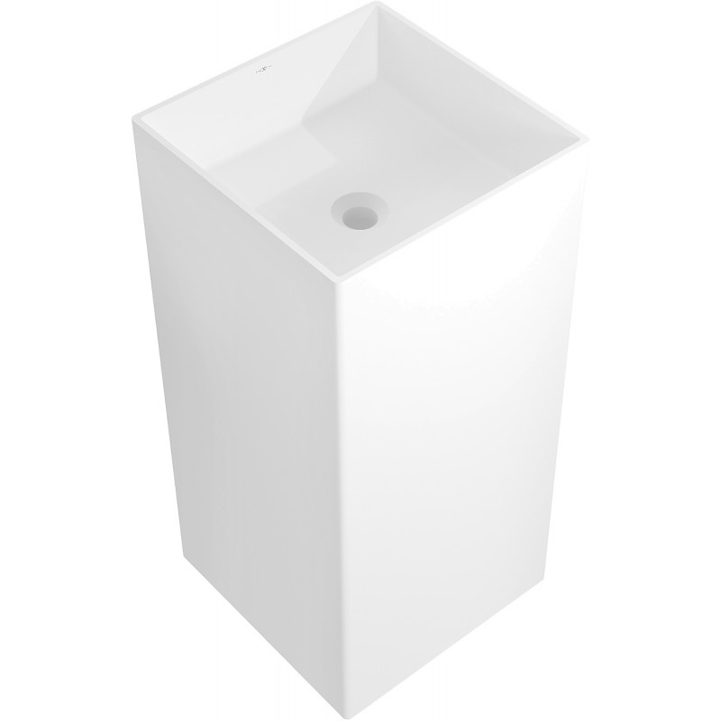 Mexen Xola-1 freestanding washbasin made of conglomerate 40 x 40 cm, matt white - 26594000