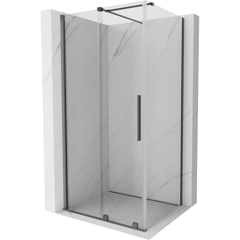 Mexen Velar sliding shower enclosure 90 x 120 cm, transparent, gun metal - 871-090-120-01-95