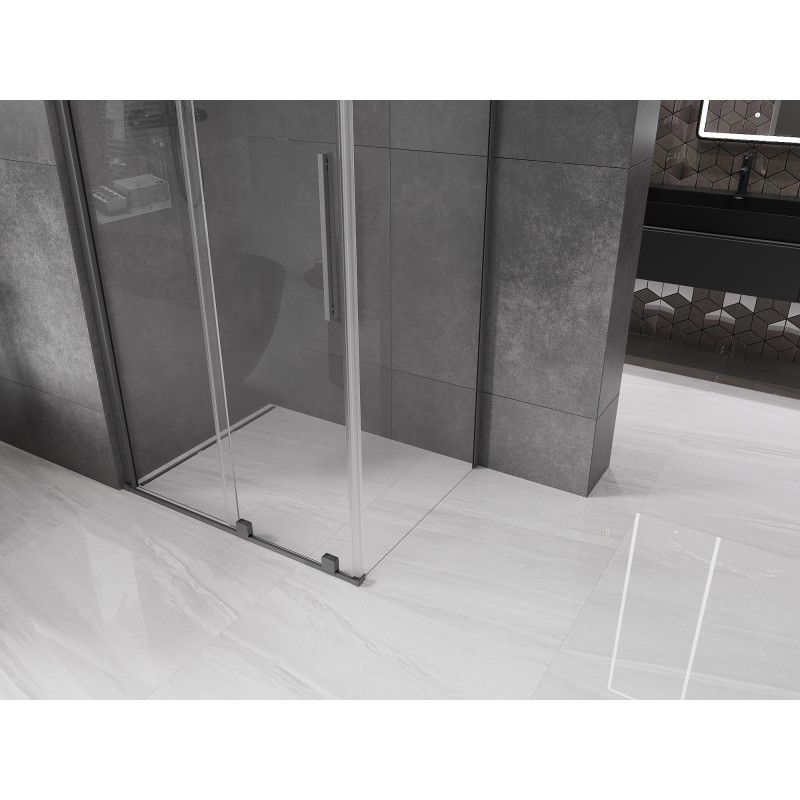 Mexen Velar Sliding Shower Enclosure 90 x 110 cm, Transparent, Gun Metal - 871-090-110-01-95